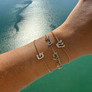 Izakov Fine Jewelry Bracelets Personalized Pavé Diamond Hebrew Initial Bracelet - 14k Yellow, White or Rose Gold