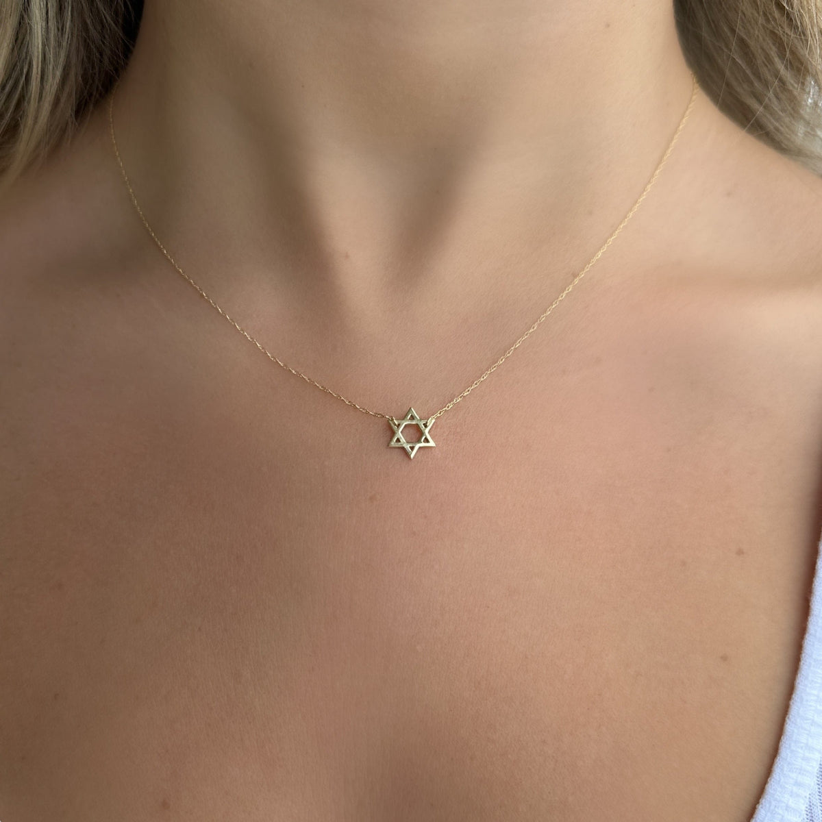 Izakov Fine Jewelry Necklaces Petite Star of David Gold Necklace - 14k Yellow, White or Rose Gold
