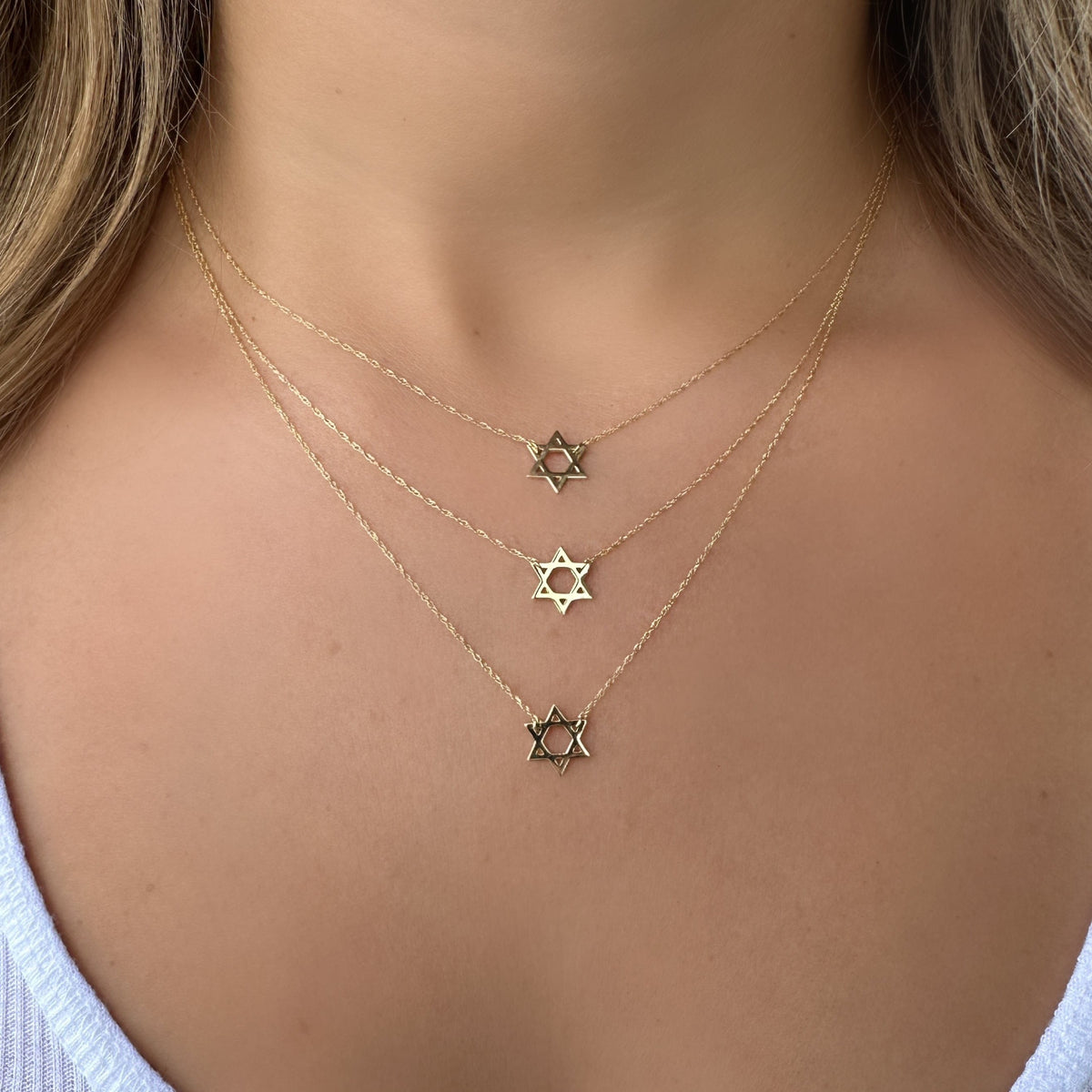 Izakov Fine Jewelry Necklaces Petite Star of David Gold Necklace - 14k Yellow, White or Rose Gold