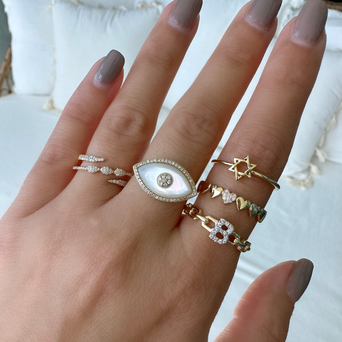 Izakov Fine Jewelry Rings Petite Star of David Gold Ring - 14k Yellow, White or Rose Gold