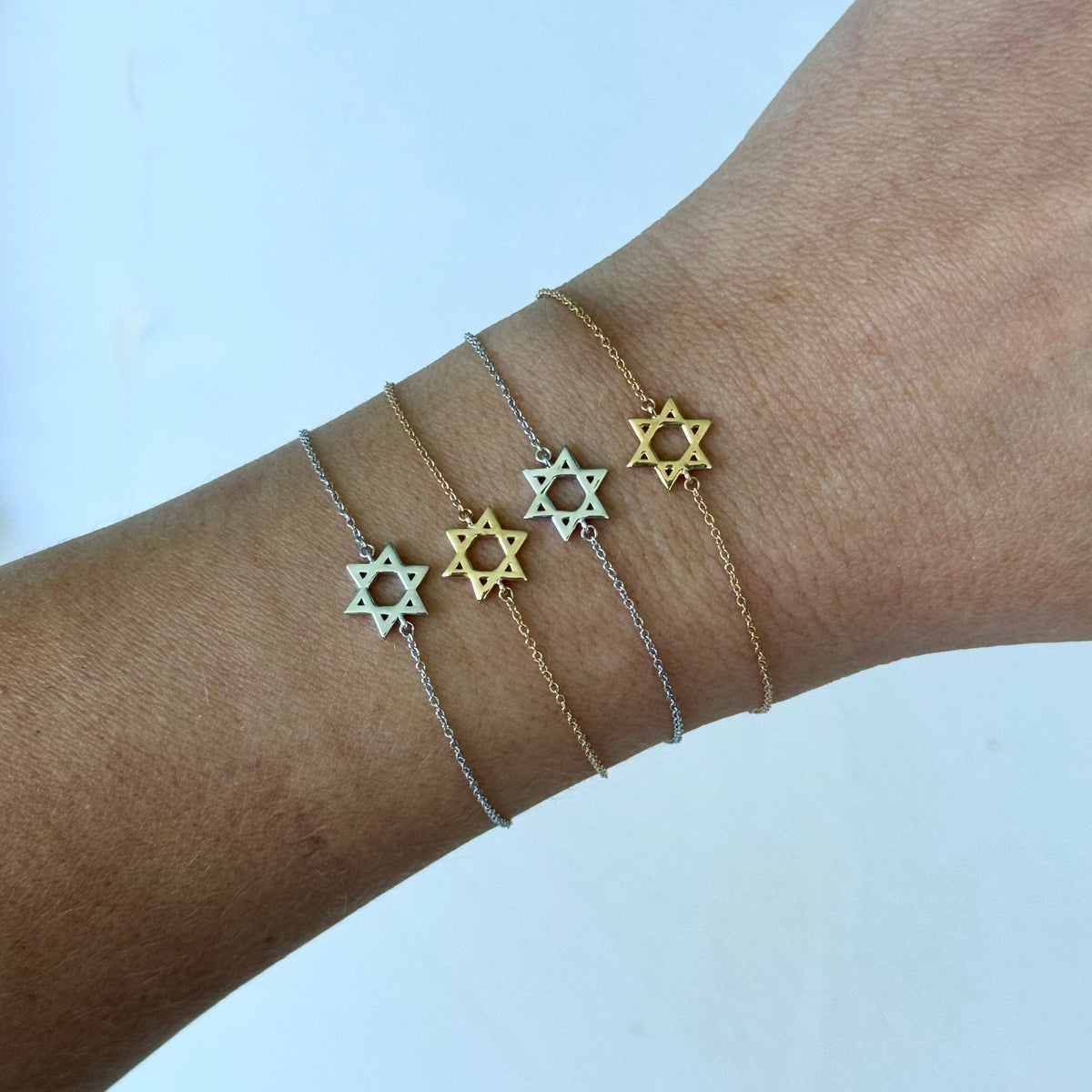 Izakov Fine Jewelry Bracelets Small Star of David Gold Bracelet - 14k Yellow or White Gold