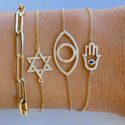 Izakov Fine Jewelry Bracelets Star of David Diamond Bracelet - 14k Yellow, White or Rose Gold