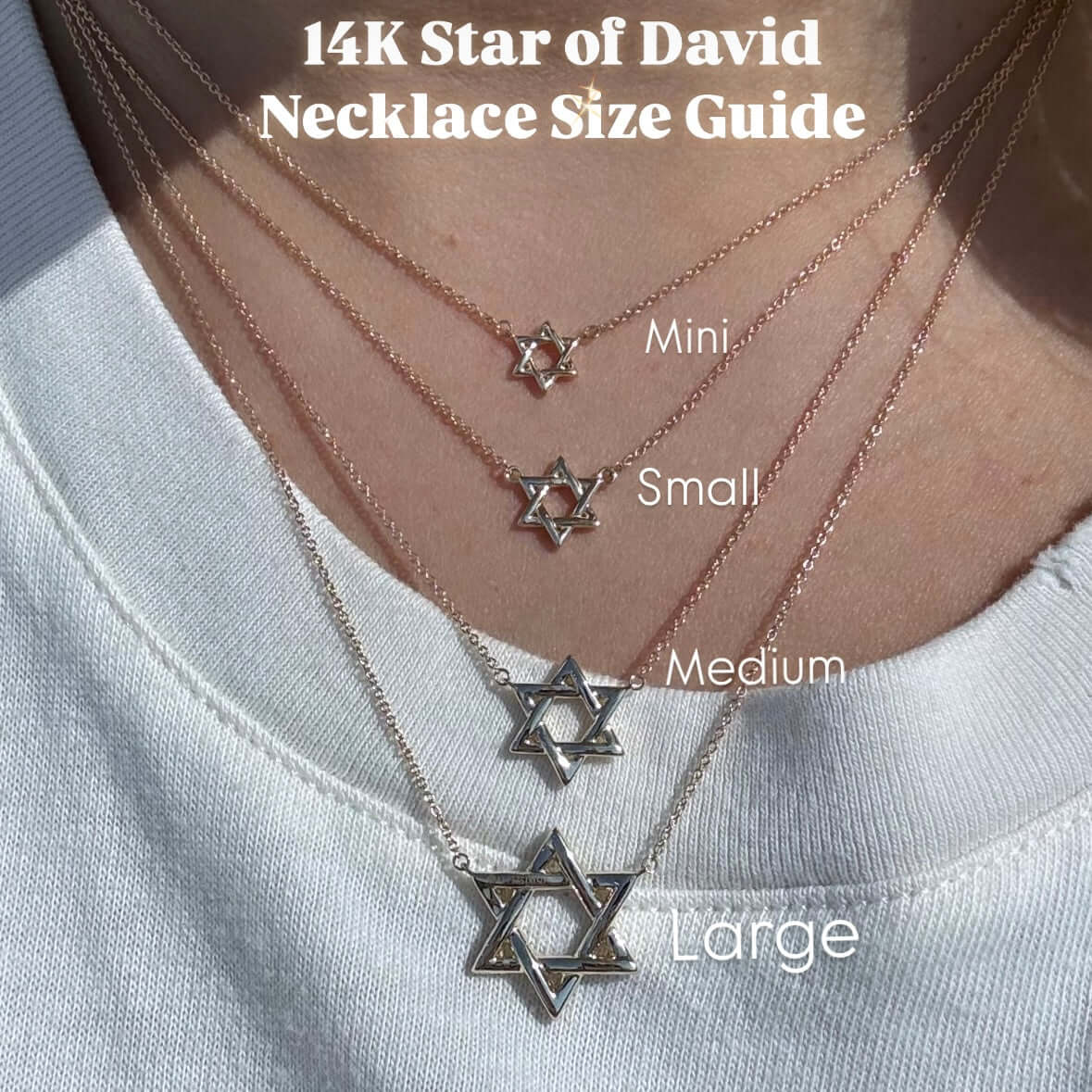 Izakov Fine Jewelry Necklaces Star of David Gold Necklace - 14k Yellow, White or Rose Gold