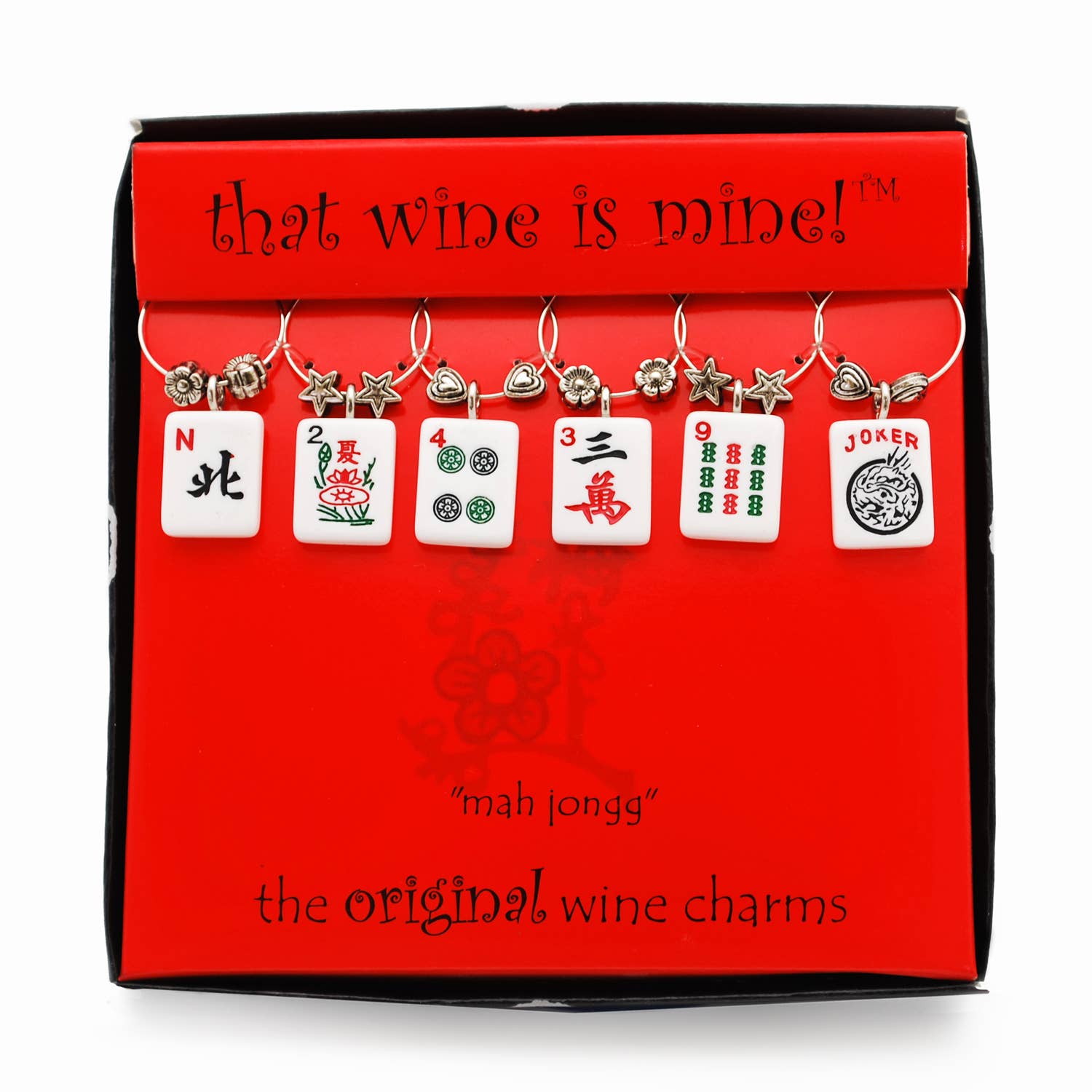 Mah Jongg Wine Charms - Set of 6 - Thumbnail 3