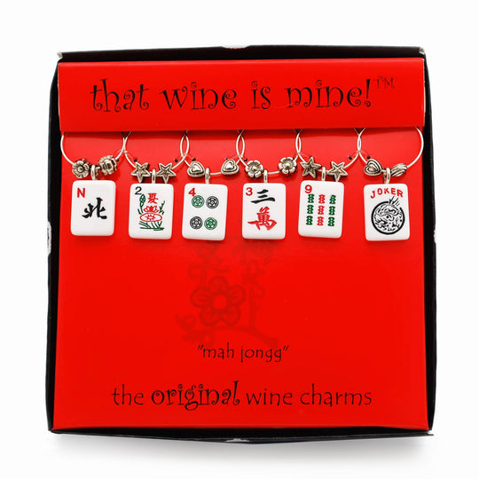 Mah Jongg Wine Charms - Set of 6
