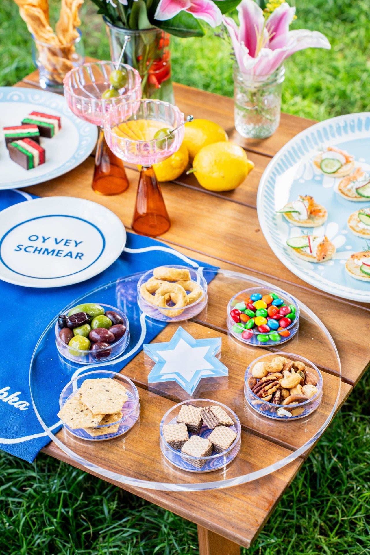 The Nosh Table - Lavender Swirl Seder Plate - ModernTribe