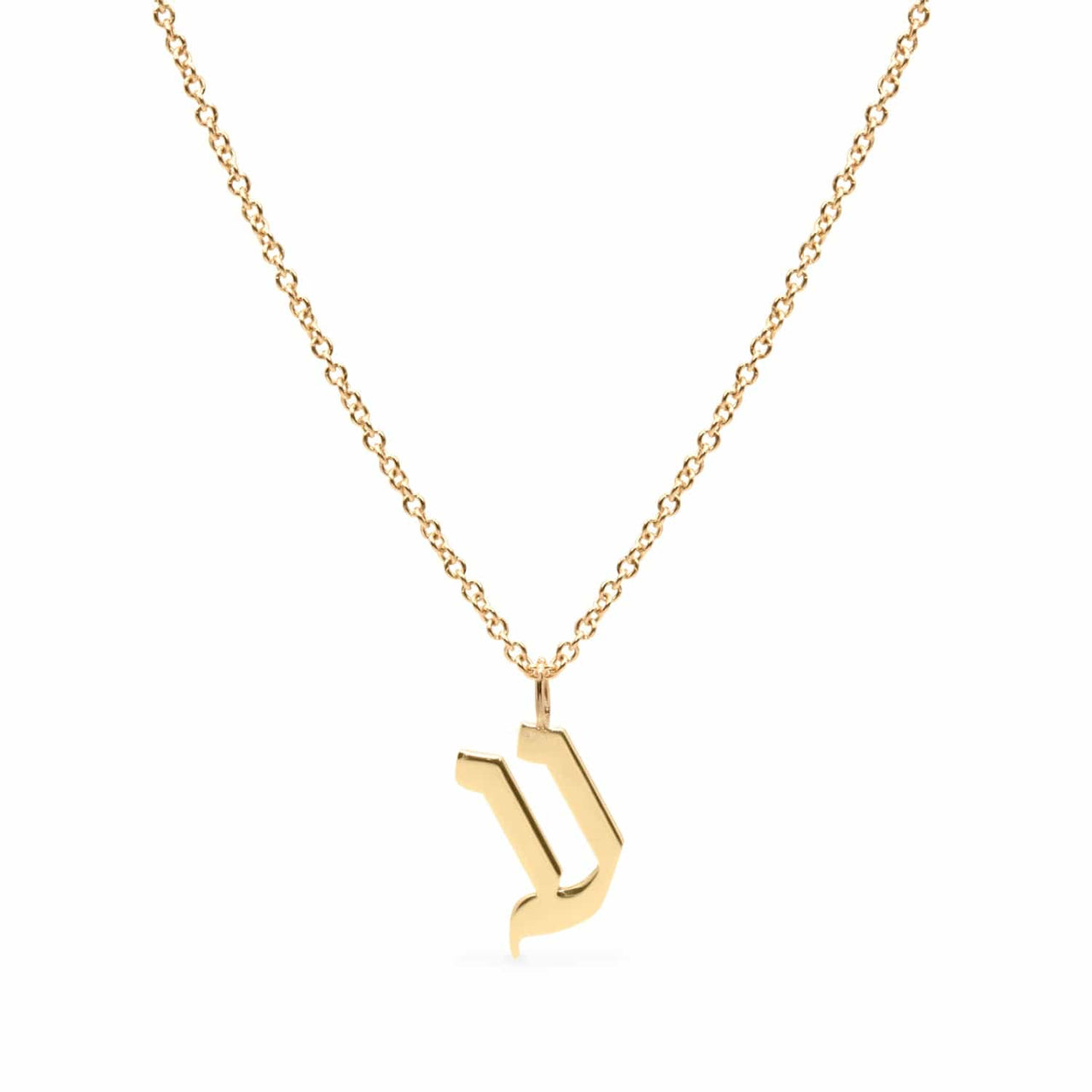 HOTCROWN - Personalized Hebrew Initial Necklace - 14k Yellow, Rose or White Gold - ModernTribe