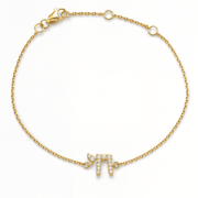 Izakov Fine Jewelry Bracelets Yellow Gold / Small (6mm) Hebrew Chai Diamond Bracelet - 14k Yellow, White or Rose Gold