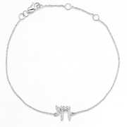 Izakov Fine Jewelry Bracelets White Gold / Small (6mm) Hebrew Chai Diamond Bracelet - 14k Yellow, White or Rose Gold
