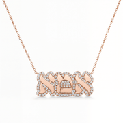 Izakov Fine Jewelry Necklaces Diamond Cloud Hebrew Mom Necklace - 14k Yellow, White or Rose Gold