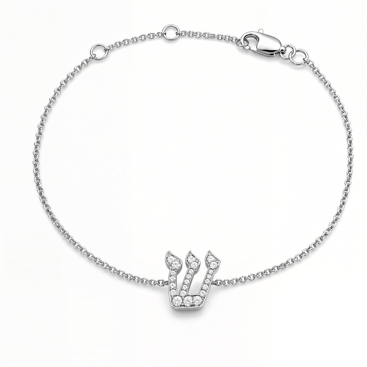 Izakov Fine Jewelry Bracelets Personalized Pavé Diamond Hebrew Initial Bracelet - 14k Yellow, White or Rose Gold
