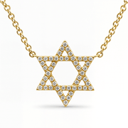 Izakov Fine Jewelry Necklaces Yellow Gold / Medium (12.5mm) Star of David Diamond Necklace - 14k Yellow, White or Rose Gold