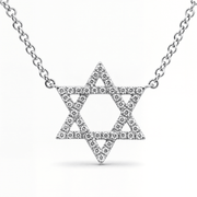 Izakov Fine Jewelry Necklaces White Gold / Medium (12.5mm) Star of David Diamond Necklace - 14k Yellow, White or Rose Gold