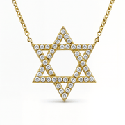 Izakov Fine Jewelry Necklaces Yellow Gold / Large (16.5mm) Star of David Diamond Necklace - 14k Yellow, White or Rose Gold