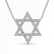 Izakov Fine Jewelry Necklaces White Gold / Large (16.5mm) Star of David Diamond Necklace - 14k Yellow, White or Rose Gold