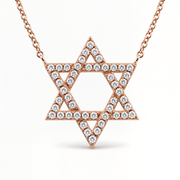 Izakov Fine Jewelry Necklaces Rose Gold / Large (16.5mm) Star of David Diamond Necklace - 14k Yellow, White or Rose Gold