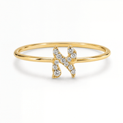 Izakov Fine Jewelry Rings Personalized Hebrew Initial Diamond Ring - 14k Yellow Gold