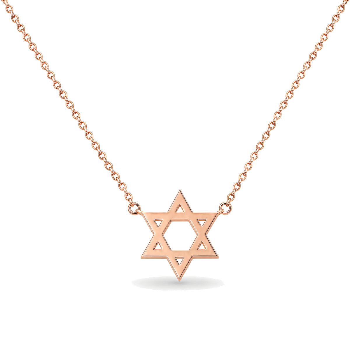 Izakov Fine Jewelry Necklaces Rose Gold Petite Star of David Gold Necklace - 14k Yellow, White or Rose Gold