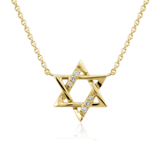 Izakov Fine Jewelry Necklaces Small Diamond Accented Star of David Necklace - 14k Yellow, White or Rose Gold