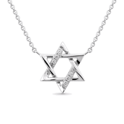 Izakov Fine Jewelry Necklaces Small Diamond Accented Star of David Necklace - 14k Yellow, White or Rose Gold