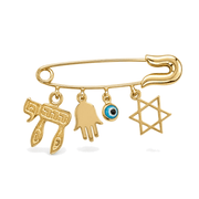 Izakov Fine Jewelry Brooches & Pins Yellow Gold Jewish Charms Gold Baby Safety Pin - 14k Yellow or White Gold