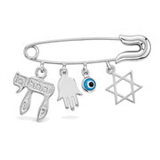 Izakov Fine Jewelry Brooches & Pins White Gold Jewish Charms Gold Baby Safety Pin - 14k Yellow or White Gold