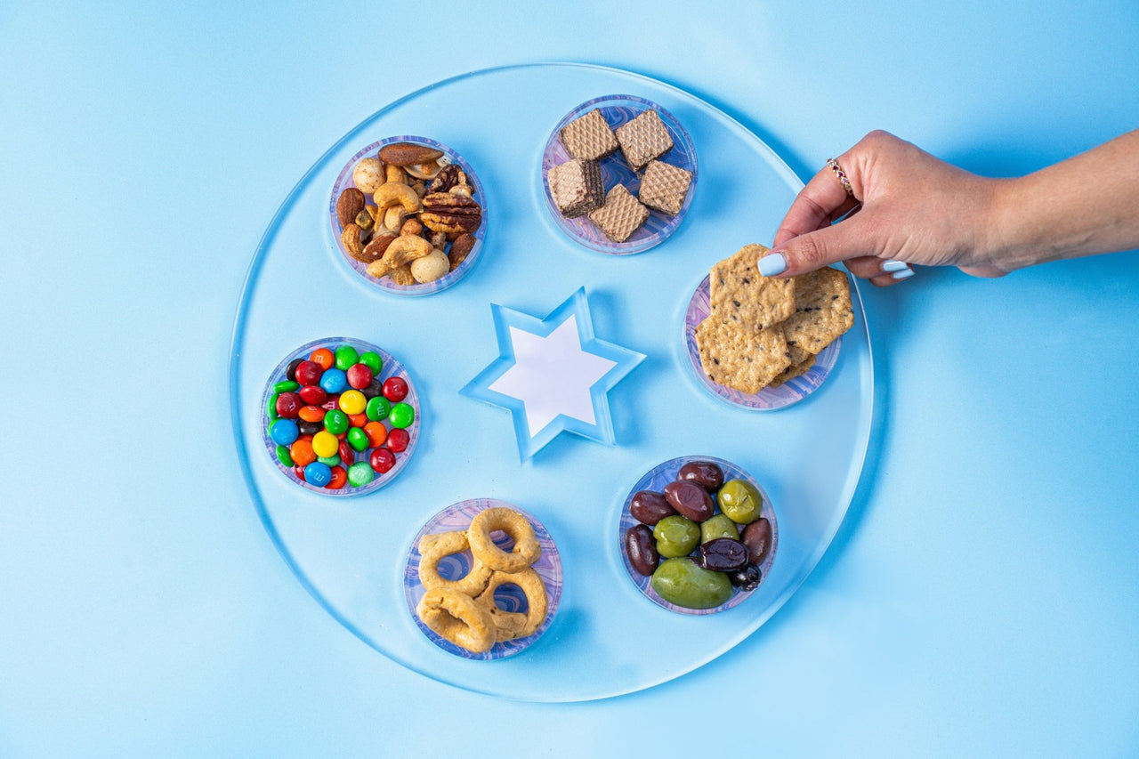 The Nosh Table - Lavender Swirl Seder Plate - ModernTribe