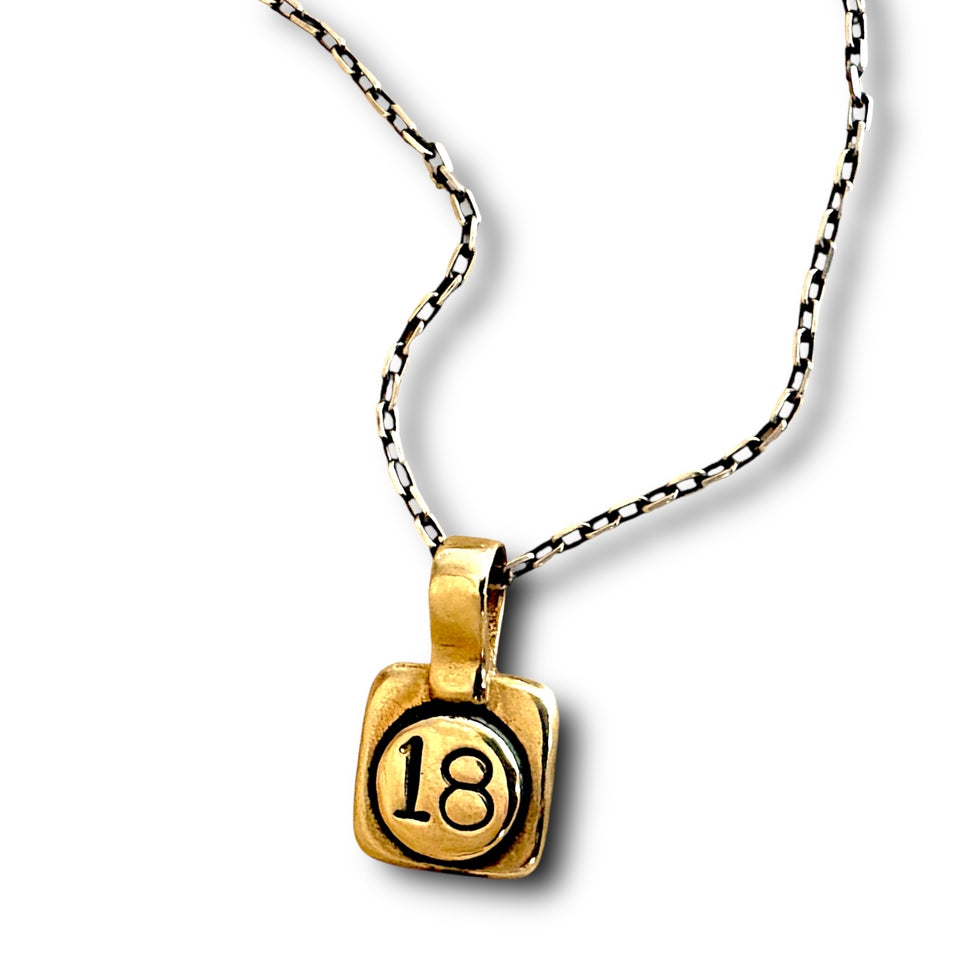 18=Chai=Life Necklace by Marla Studio - Bronze