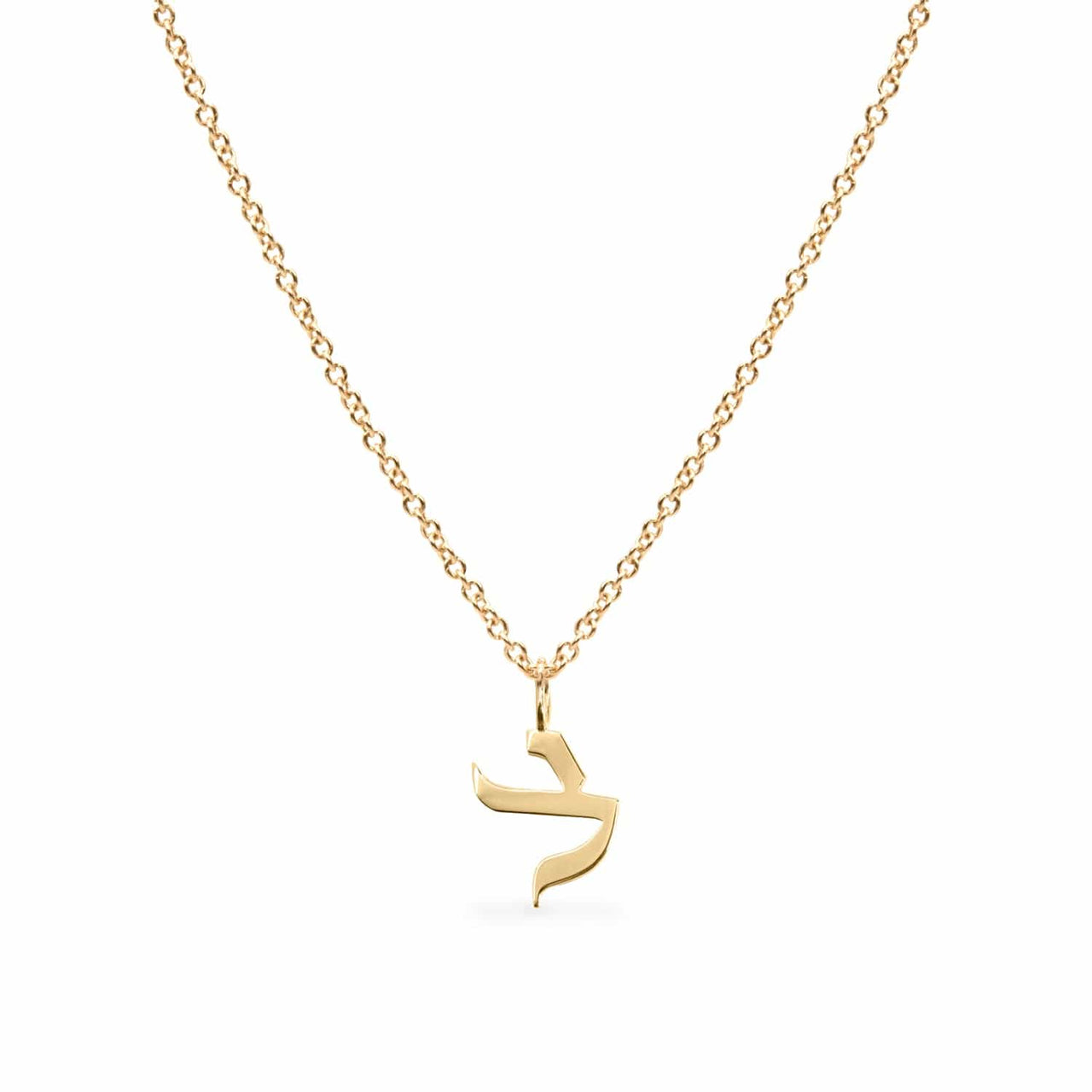 HOTCROWN - Personalized Hebrew Initial Necklace - 14k Yellow, Rose or White Gold - ModernTribe