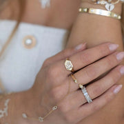 Izakov Fine Jewelry Rings Hebrew Chai Baguette Diamond Signet Ring - 14k Yellow, White or Rose Gold