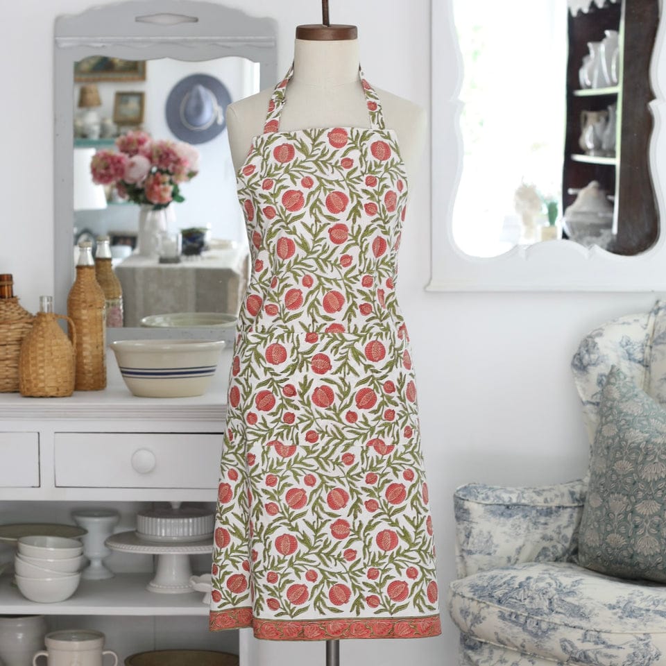 Pacific & Rose Textiles - Warm Red Pomegranate Apron - ModernTribe