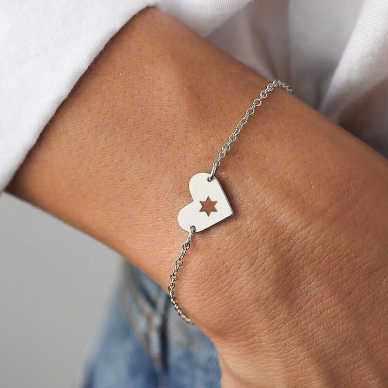 Shlomit Ofir - Silver Israel at Heart Bracelet - 20% of Proceeds Donated - ModernTribe