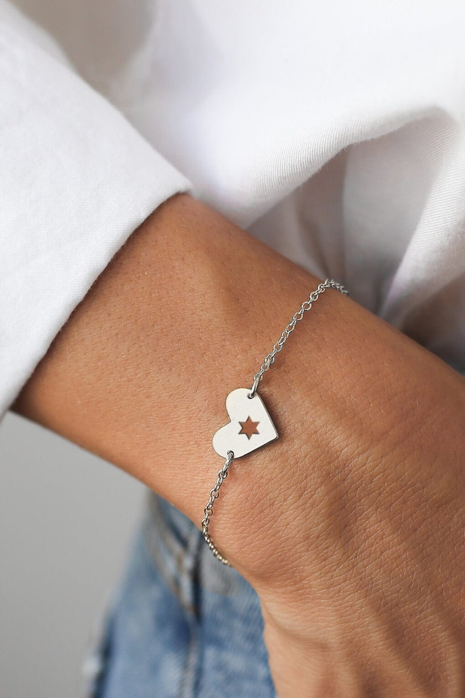 Shlomit Ofir - Silver Israel at Heart Bracelet - 20% of Proceeds Donated - ModernTribe