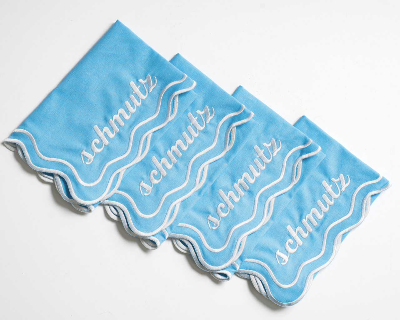 The Nosh Table - Schmutz Dinner Napkins - Set of 4 - (Light Blue, Dark Blue or White) - ModernTribe