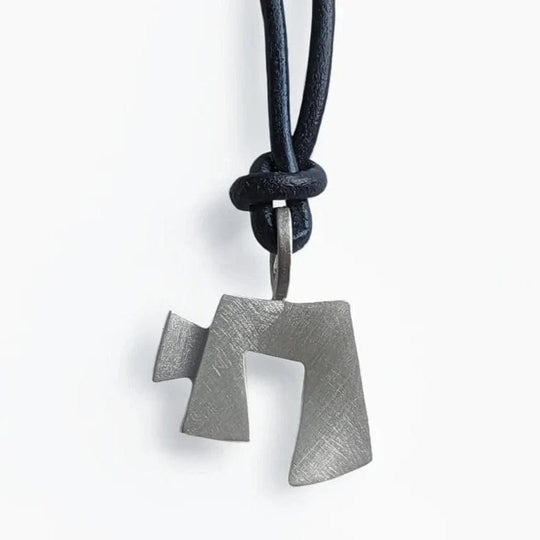 Men's Modern Chai Necklace by Emily Rosenfeld - Navy Leather