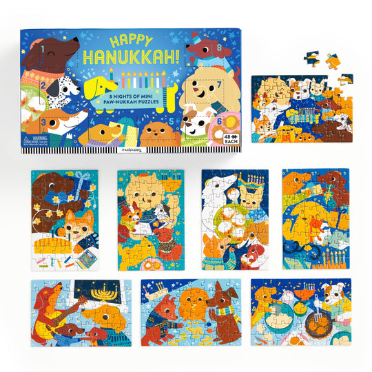 Happy Hanukkah Countdown Mini Puzzles - Set of 8