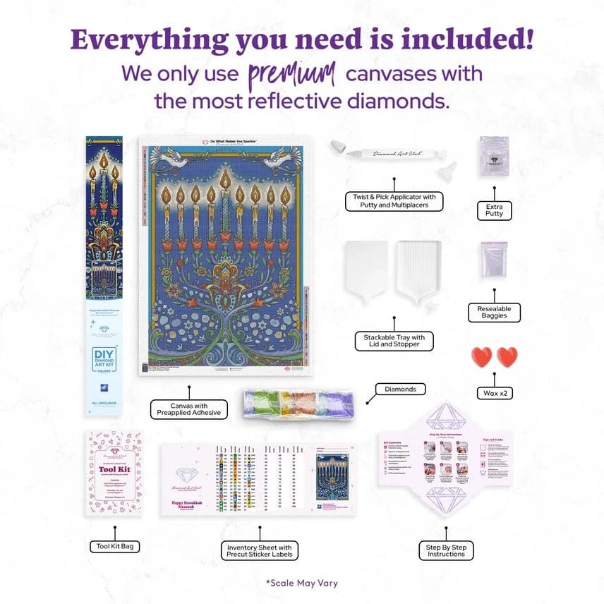 Diamond Art Club - Menorah DIY Diamond Painting Craft - ModernTribe