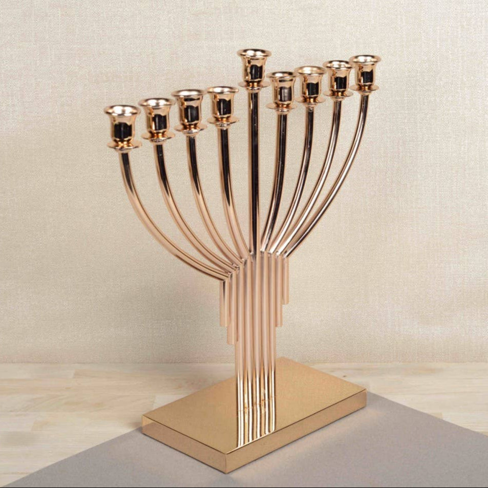 AULICA Golden menorah chandelier 9 lights 34x12x37.5cm