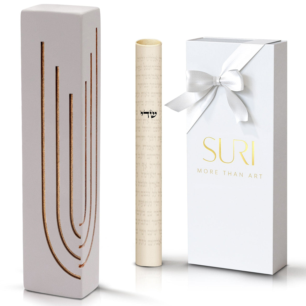 SURI - Gray Concrete Glam Mezuzah Case - ModernTribe