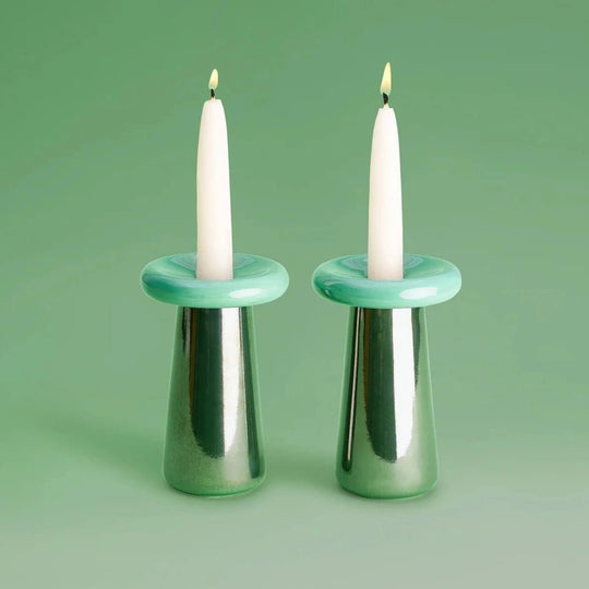Mushroom Candlesticks - Jade/Fern