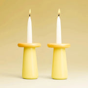 Tchotchke Judaica Candlesticks Mustard/Lemon Mushroom Candlesticks - Mustard/Lemon