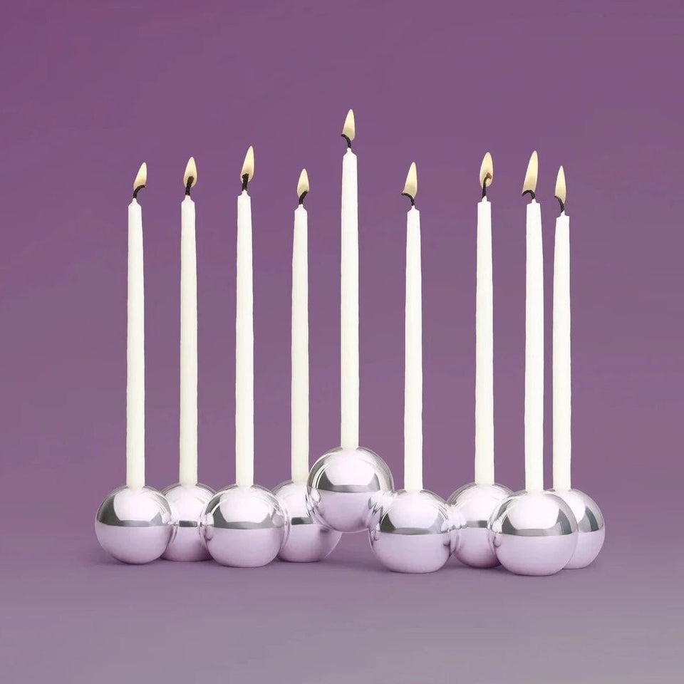 Tchotchke Judaica - Silver Aluminum Bubble Menorah - ModernTribe