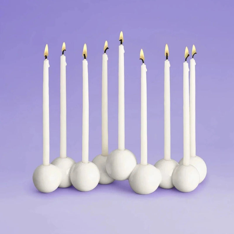 Tchotchke Judaica - White Ceramic Bubble Menorah - ModernTribe