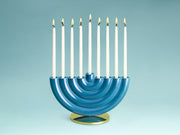Tchotchke Judaica Menorah Peacock Rainbow Menorah