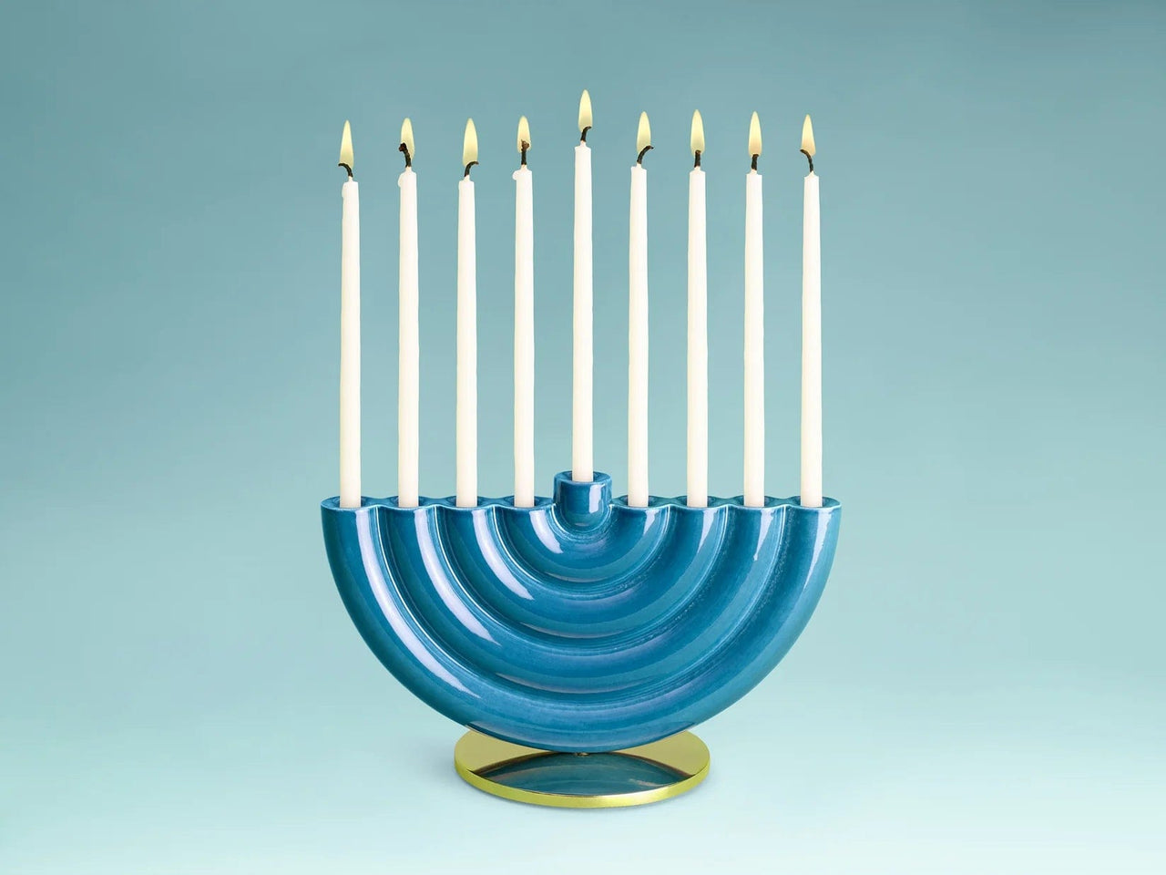 Tchotchke Judaica - Peacock Rainbow Menorah - ModernTribe