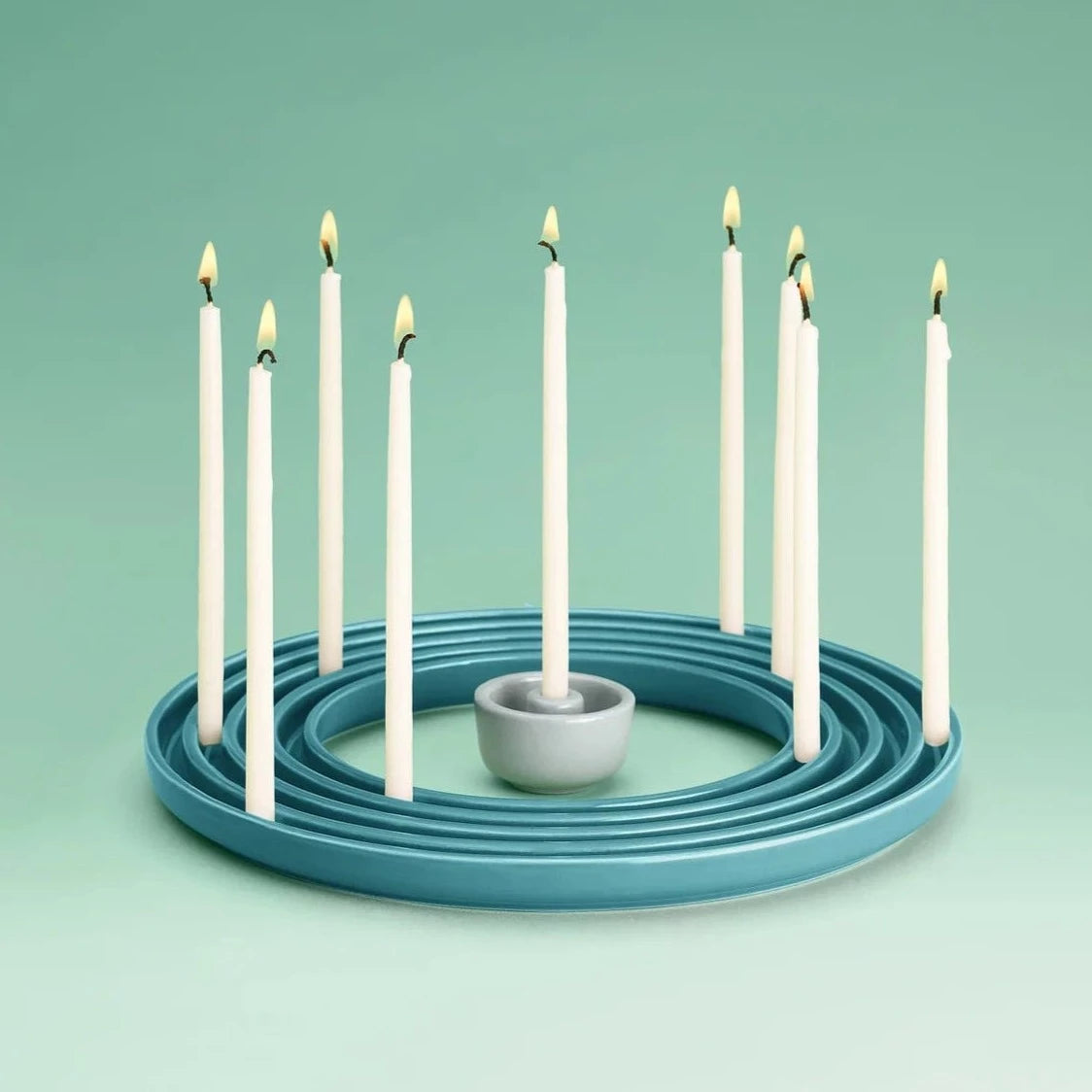 Tchotchke Judaica Menorahs Emerald Ripple Menorah