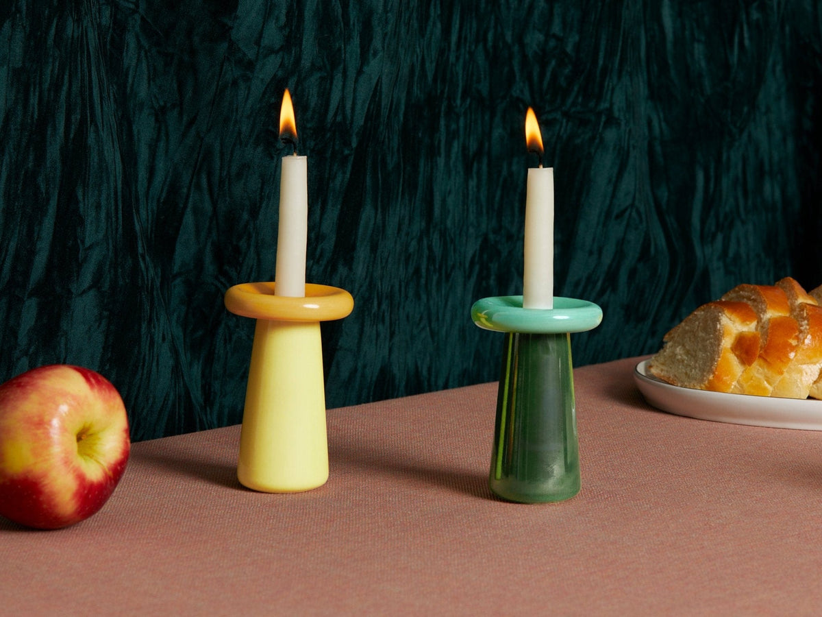 Tchotchke Judaica Candlesticks Mushroom Candlesticks