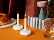 Tchotchke Judaica Candlesticks Milk Donut Candlesticks - Milk