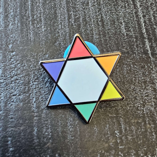 Rainbow Gay Jewish Pride Pin