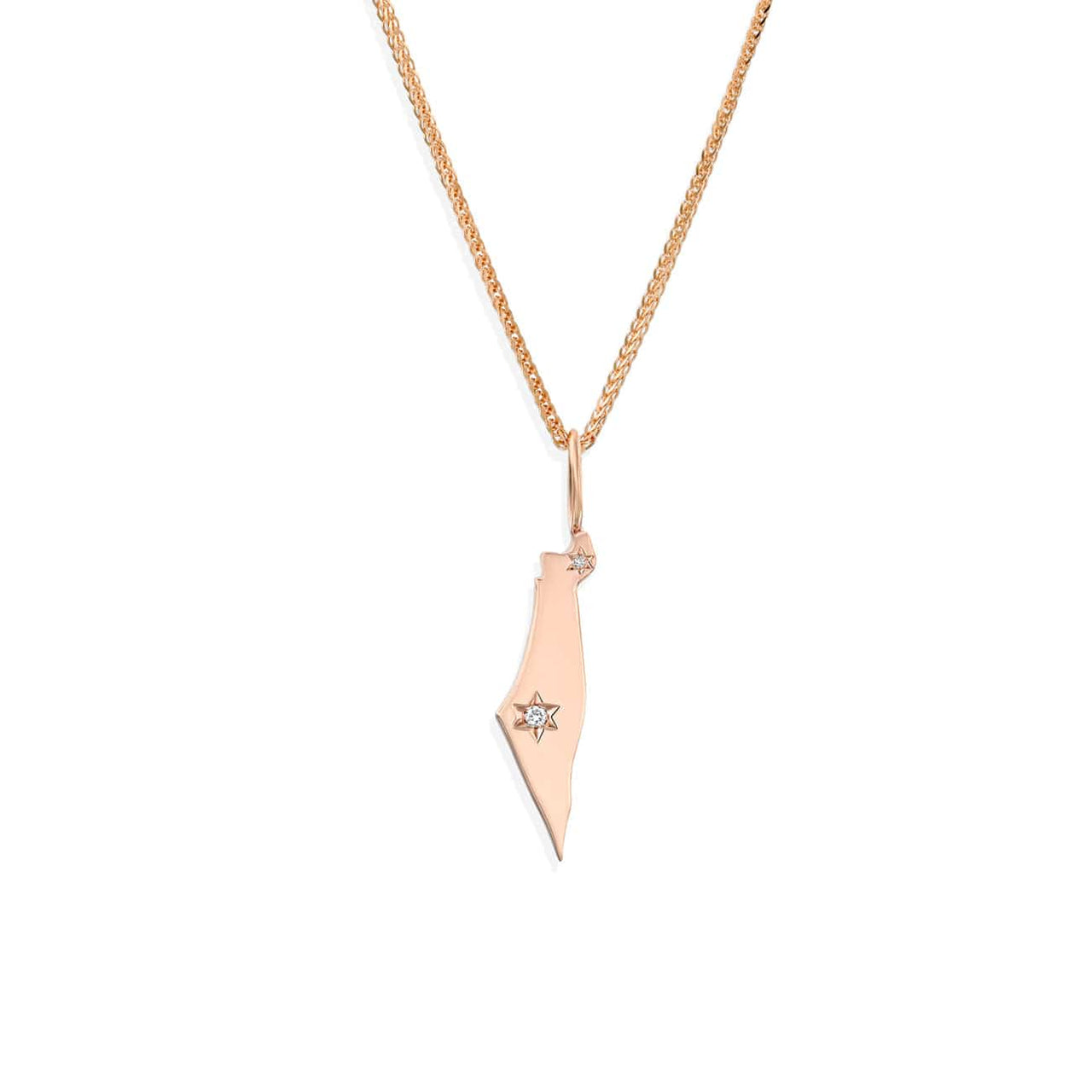 HOTCROWN - Israel Necklace with Star of David Diamonds - 14k Yellow, Rose or White Gold - ModernTribe